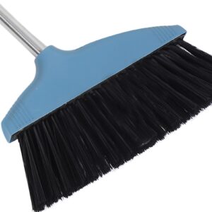 LIFKOME Broom for Floor Cleaning with 84 inch Long Handle Heavy Duty Broom for Sweeping Indoor Outdoor Kitchen Office Blue