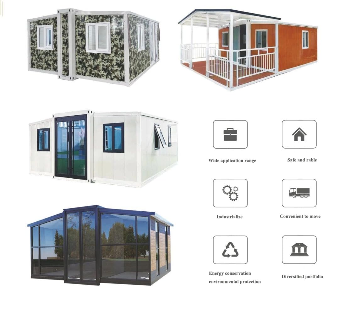 40Ft 20Ft Shipping Prefab Light Steel Folding Prefabricated Home Villa 5 Bedroom Container Expandable House