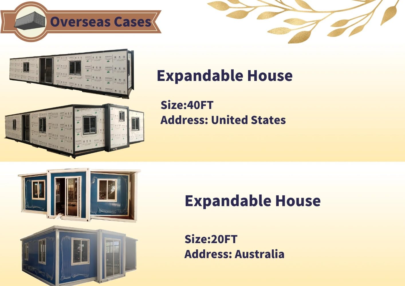 20ft/40ft Modular Cheap Convenient Folding Expandable House 3 Bedrooms and Living Room