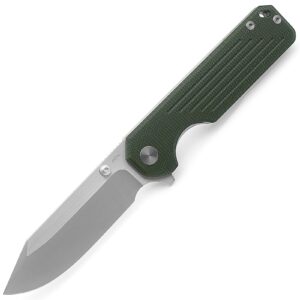 a ameight · knives gladiator flipper folding knife 3.75" satin 14c28n blade green micarta handle with deep pocket clip camping hiking pocket knife am8-503mgn