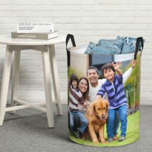 Custom Laundry Basket Personalized Laundry Hamper Add Your Name Text Photo Customized Collapsible Cute Dirty Clothes Baskets for Bathroom Bedroom Living Room Barbershop