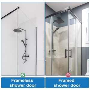 NQEUEPN 2pcs Shower Door Hooks, Frameless Glass Shower Door Towel Hooks 304 Stainless Steel No-Drill Over Door Shower Towel Hanger Rack for Bathroom Loofah Bathing Suits (Silver)