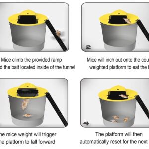 Mice Mouse Trap Bucket Lid，Mouse Trap Bucket Flip Lid，Auto Reset Multi Catch Humane Rat Trap for Indoor Outdoor | 5 Gallon Bucket Compatible |Mouse Rat Trap Bucket Lid (3Pack) 1050