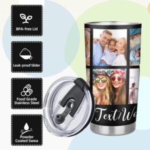 Personalized Tumbler Custom Vacuum Insulated Travel Mug Customizable Coffee Cup with Your Photos and Text Christmas Birthday Gift