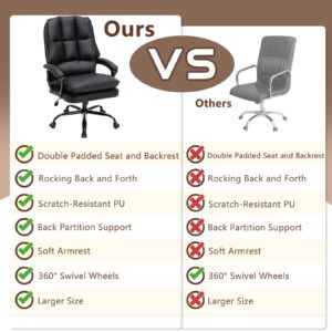 ZSQN Comfy Office Chair Soft and Double Padded Computer Desk Chairs for Long Hours Executive Office Chair with Height Adjustment Work Chairs for Home Office Black