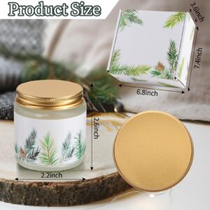 4 Pieces Fir Candle Christmas Candle Pine Scented Candles Gifts 4oz Forest Fragrance Candles with Gift Box for Women, Men, Friends, Couples,Home or Office