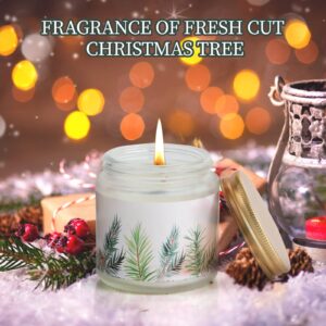 4 Pieces Fir Candle Christmas Candle Pine Scented Candles Gifts 4oz Forest Fragrance Candles with Gift Box for Women, Men, Friends, Couples,Home or Office