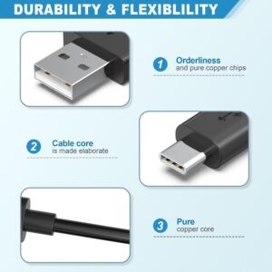 PGENDAR USB-A to USB-C Charging Cable for Phomemo M832 Upgrade Thermal Portable Printer