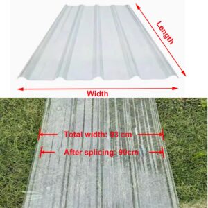 AIROTRON 2mm Corrugated Roofing Sheets,Clear Roof Sheet,Waterproof Roofing Tiles,Mute Fiberglass Daylighting Panels,Replacement Shed Panel,1/3/5/6/8/10/12/15 Pcs,for Balcony Carport (35x20in,10 Pcs)