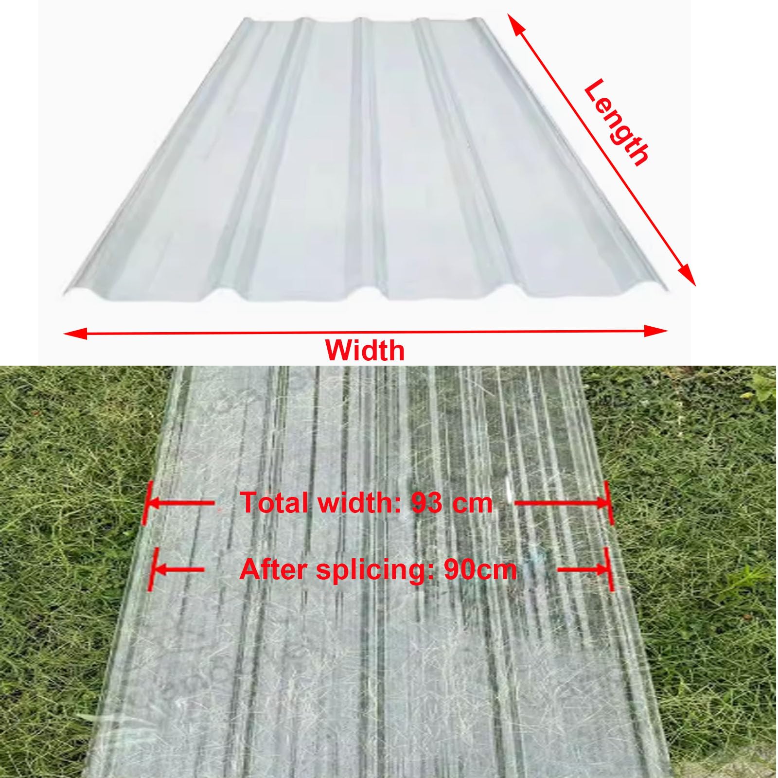 AIROTRON 2mm Corrugated Roofing Sheets,Clear Roof Sheet,Waterproof Roofing Tiles,Mute Fiberglass Daylighting Panels,Replacement Shed Panel,1/3/5/6/8/10/12/15 Pcs,for Balcony Carport (35x20in,10 Pcs)