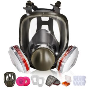 full face respirator gas mask - respirator mask with filters for asbestos, fume, resin, painting and dust