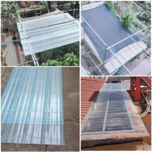 AIROTRON 2mm Corrugated Roofing Sheets,Clear Roof Sheet,Waterproof Roofing Tiles,Mute Fiberglass Daylighting Panels,Replacement Shed Panel,1/3/5/6/8/10/12/15 Pcs,for Balcony Carport (35x20in,10 Pcs)