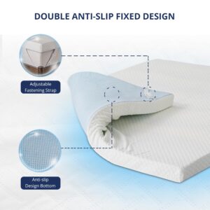 4 Inch Gel Memory Foam Mattress Topper Twin Size, Cooling Bed Topper for Pressure Relief with Removable Breathable Soft Cover, CertiPUR-US Certified