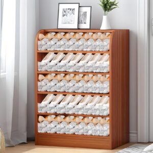 MOVDEET Shoe Slots Organizer,12 PACK Transparent Adjustable Shoe Stacker Clear Shoe Slot Organizer Space Saver Shoe Rack Holder Shoe Storage Organizers for Closet