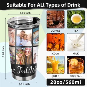 Personalized Tumbler Custom Vacuum Insulated Travel Mug Customizable Coffee Cup with Your Photos and Text Christmas Birthday Gift