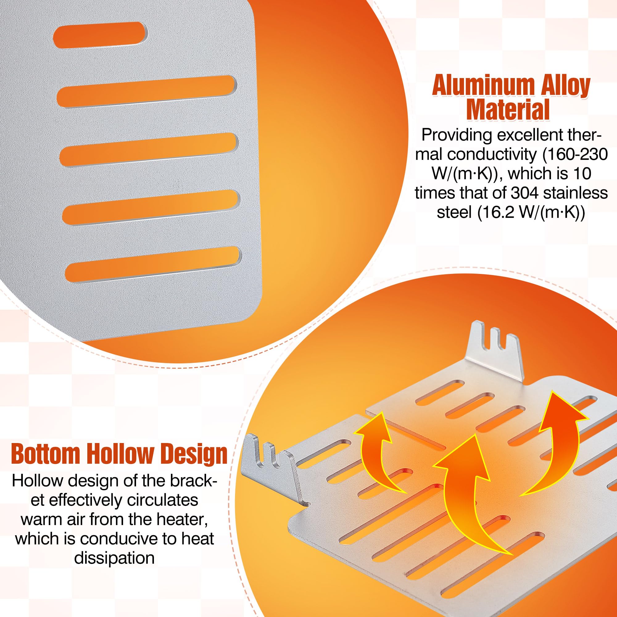 Dreyoo Heat Powered Stove Fan Mounted Accessories, Compatible with Mr. Heater Buddy MH9BX, MH12HB, MH18B, Include an Aluminum Alloy Bracket for Fixing Stove Fan, 2 Bolts, 2 Wind Nuts and 4 Washers