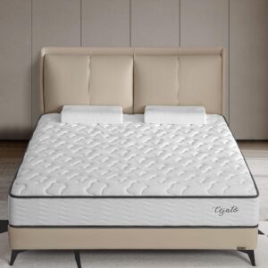 Cejato Full Size Mattress,10 Inch Hybrid Full Mattress in a Box with Memory Foam & Individual Pocket Spring for Pain Relief,Medium Firm White Full Mattresses,CertiPUR-US Certified.