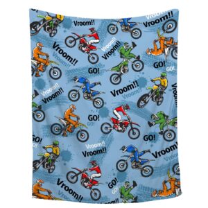 dirt bike blanket dirt bike lovers girl boy soft fuzzy cozy throw blanket warm plush lightweight flannel for bedroom sofa living room 40"x50" for kids