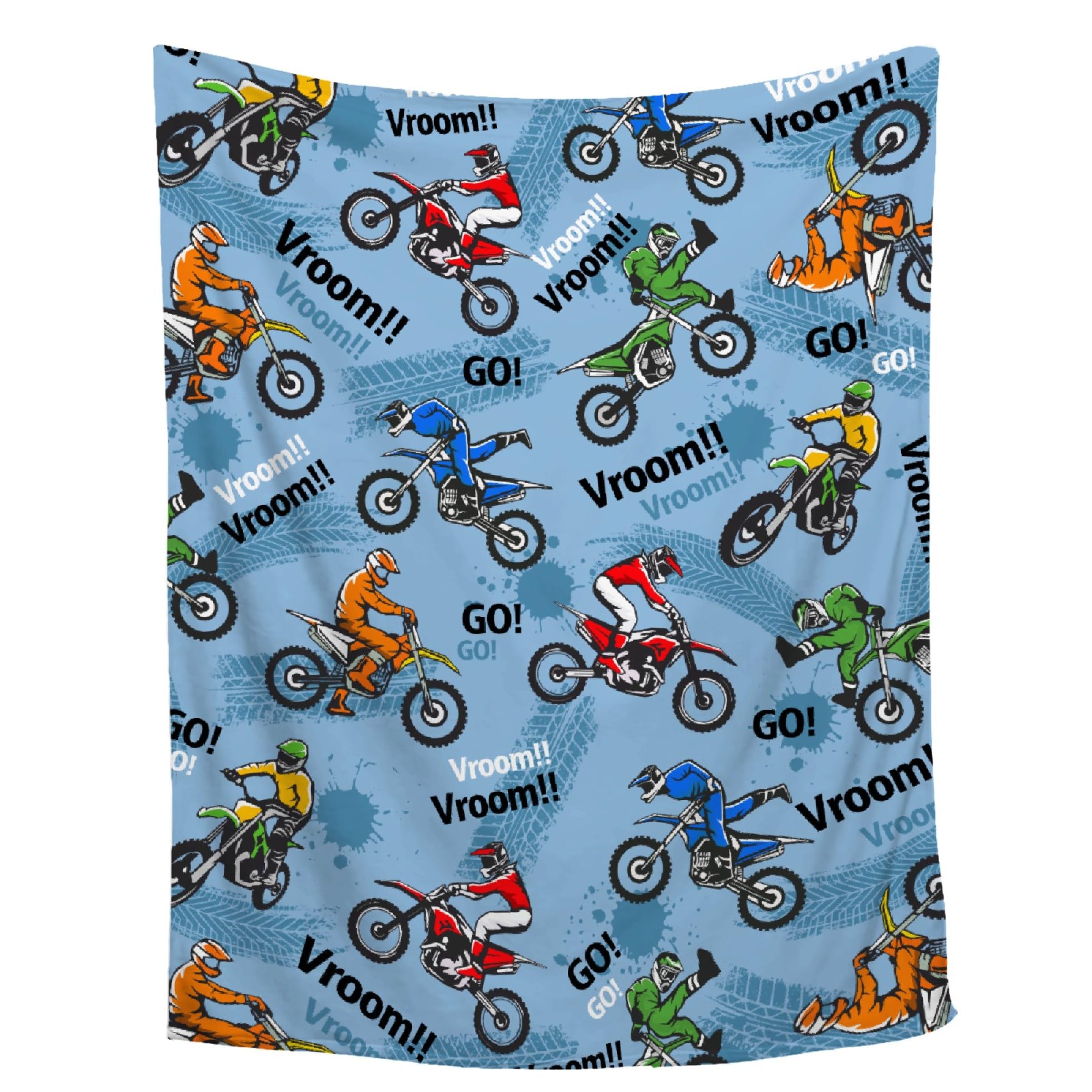 Dirt Bike Blanket Dirt Bike Lovers Girl Boy Soft Fuzzy Cozy Throw Blanket Warm Plush Lightweight Flannel for Bedroom Sofa Living Room 40"x50" for Kids