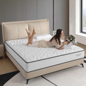 Cejato Queen Mattresses,12 Inch Queen Size Mattress in a Box,Memory Foam Hybrid White Mattress with Provide Support and Improve Sleep Mattresses,Medium Firm,CertiPUR-US.