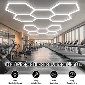 X-Litall Hexagon Garage Light，25 Pack Garage Lights Ceiling Led Hexagon，5000k Daylight White Honeycomb Lights Ceiling for Garage, Gym,Warehouse, Car Detailing Shop, Super Market.