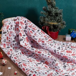 PH PandaHall Christmas Fabric 59 Inch Wide Xmas Santa Upholstery Fabric Christmas Tree Reindeer Decorative Fabric Waterproof Cartoon Indoor Outdoor Fabric for Gift Packing Christmas Red 1 Yard