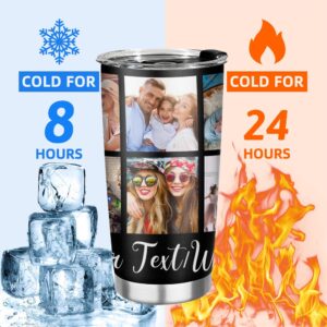 Personalized Tumbler Custom Vacuum Insulated Travel Mug Customizable Coffee Cup with Your Photos and Text Christmas Birthday Gift