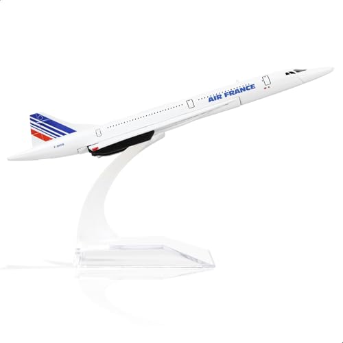 NUOTIE 1/400 Concorde Air France Airplane Model Pre-Build Diecast Aircraft Model Kits Metal Aircraft Model Display Model Collection or Gift