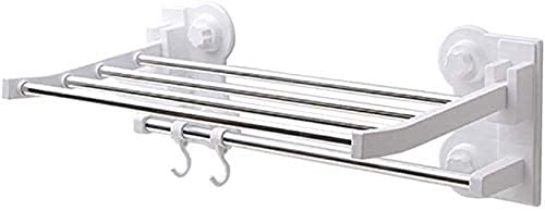 Towel Racks,Towel Rails, Towel Rack Traceless Adhesive Bathroom Shelf Kitchen Towel Bar Rail Stainless Steel Towel Holder Wall Mounted Towel Rack with Hooks