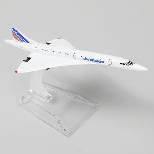 NUOTIE 1/400 Concorde Air France Airplane Model Pre-Build Diecast Aircraft Model Kits Metal Aircraft Model Display Model Collection or Gift