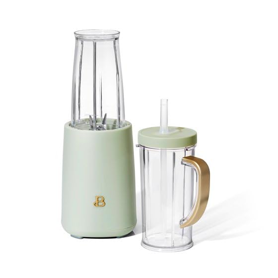 Beautiful- Personal Blender Set with 12 Pieces, 240 W, (Sage Green) by Drew Barrymore