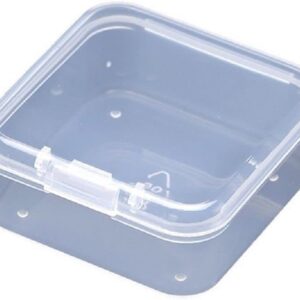 5Pcs Clear Plastic Jewelry Storage Containers, Mini Square Box Empty Case with Lid Jewelry Boxes Jewelry Accessories for Earplugs, Hardware or Other Small Crafts,Baskets, Bins and Containers