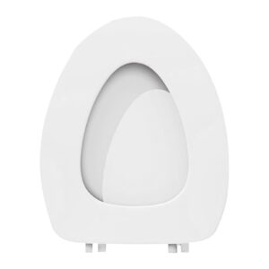 toilet seat round soft toilet seat bidet toilet seat, elongated vinyl toilet seat soft vinyl cover with comfort foam cushioning, fits all standard size fixtures, easy to instal toilet seat (white)