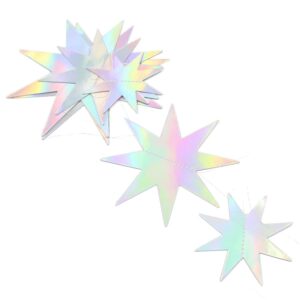 3D Iridescent Star Garlands Streamer Decoration Hanging Twinkle Little Star Party Streamer Banner for Kids First Birthday Birthday Wedding Baby Bridal Shower Wedding Decor