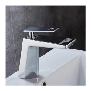 single lever faucet black and white bathroom basin faucet hollow shape bathtub waterfall faucet,kitchen sink faucet