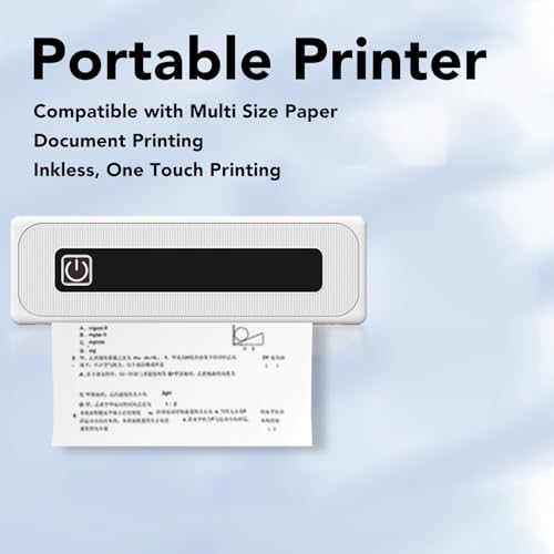 VINGVO Portable Printer, Printer Thermal Printer Thermal Printer Multifunctional Portable Thermal Mobile Printer for Home