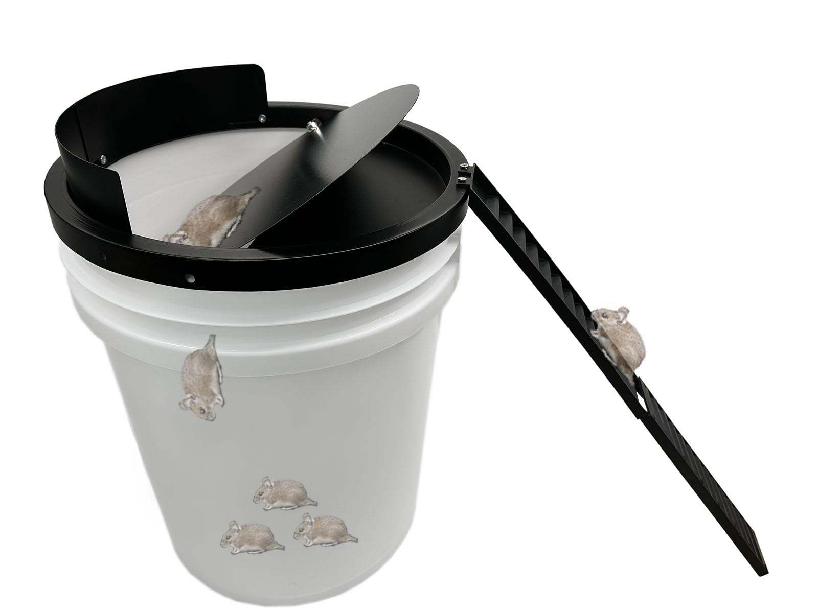 Bucket Lid Mouse Trap Metal 5 Gallon Bucket lid,Strong Metal Material That Cannot be Bitten, auto Reset, Repeat Catch, Indoor Outdoor, Reusable 5 Gallon Bucket Lid, (1Pack) (1) (1)