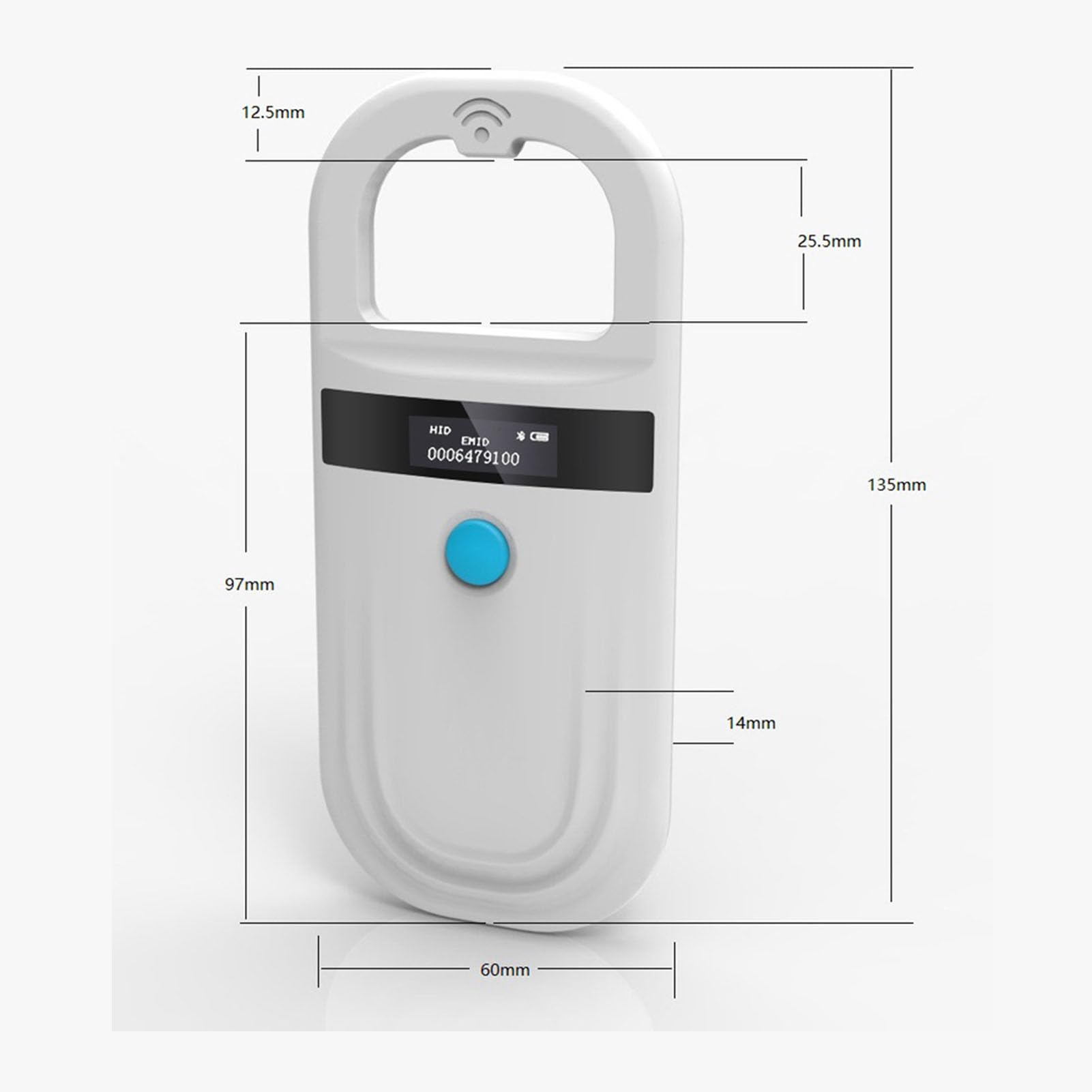 Pet Microchip Reader, Portable Pet Chip Reader Dual Frequency USB Rechargeable Handheld Animal Tag Scanner for Cows Dogs Cats Pigs Animals