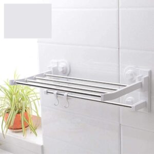 Towel Racks,Towel Rails, Towel Rack Traceless Adhesive Bathroom Shelf Kitchen Towel Bar Rail Stainless Steel Towel Holder Wall Mounted Towel Rack with Hooks