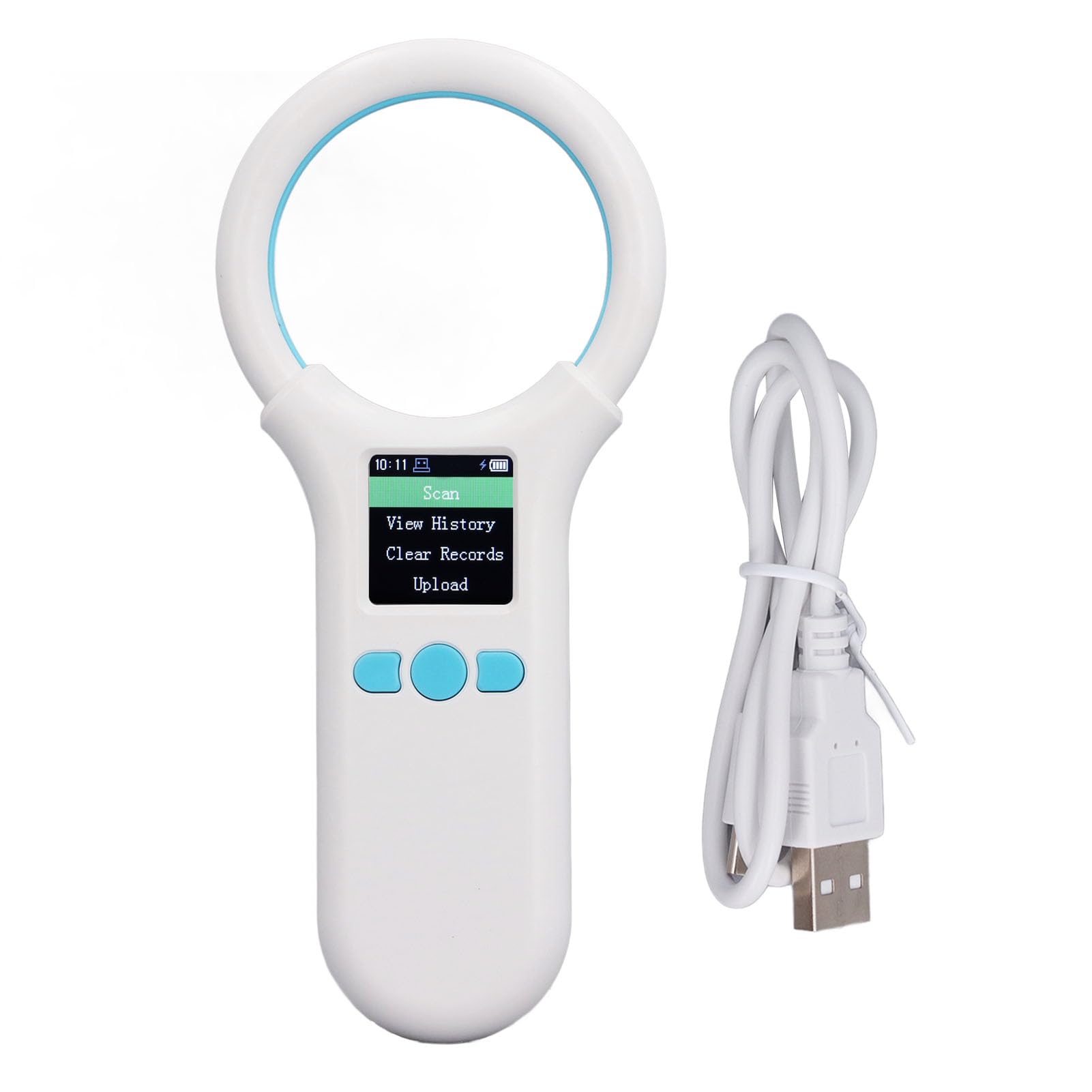 Microchip Scanner, Pet Microchip Scanner Animal Tag Reader Handheld Portable Pet Microchip ID Scanner 134.2khz/125khz USB Charging