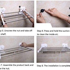 Towel Racks,Towel Rails, Towel Rack Traceless Adhesive Bathroom Shelf Kitchen Towel Bar Rail Stainless Steel Towel Holder Wall Mounted Towel Rack with Hooks