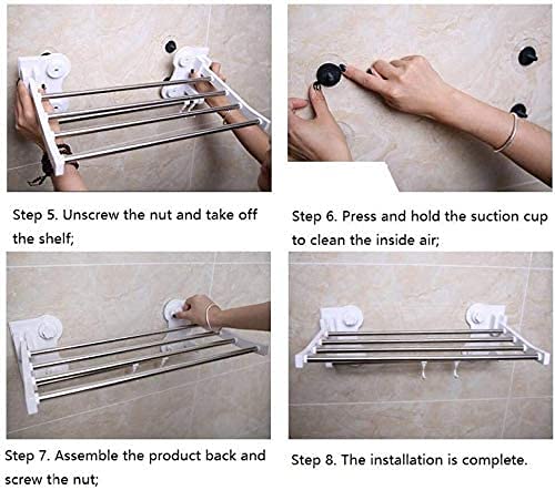 Towel Racks,Towel Rails, Towel Rack Traceless Adhesive Bathroom Shelf Kitchen Towel Bar Rail Stainless Steel Towel Holder Wall Mounted Towel Rack with Hooks