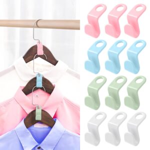 50 pcs hanger connector hooks - 2024 new space saving hangers for closet organizers and storage hangers hooks,hanger clips plastic hangers for college dorm room essentials (multicolor)