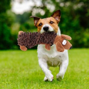 TIKATARER Dog Toys for Aggressive Chewers, Dog Toy Puppy Toys Cute Animal Shape Squeaky Dog Toys with Sound Device No Stuffing Plush Dogs Chew Toy for Small, Medium, and Large Pets Dog