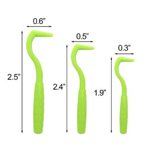 Quacc 3 PCS Tick Remover Tool, Plastic Painlessly Tick Remover Portable for Dogs Cats Humans (Green)