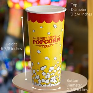 24 oz. Popcorn Cups, 1000 Pack, Popcorn Tubs, Popcorn Containers, Commercial Popcorn Buckets, Disposable Popcorn Buckets, Perfect for Movie Night, Cinema, Carnival, Party