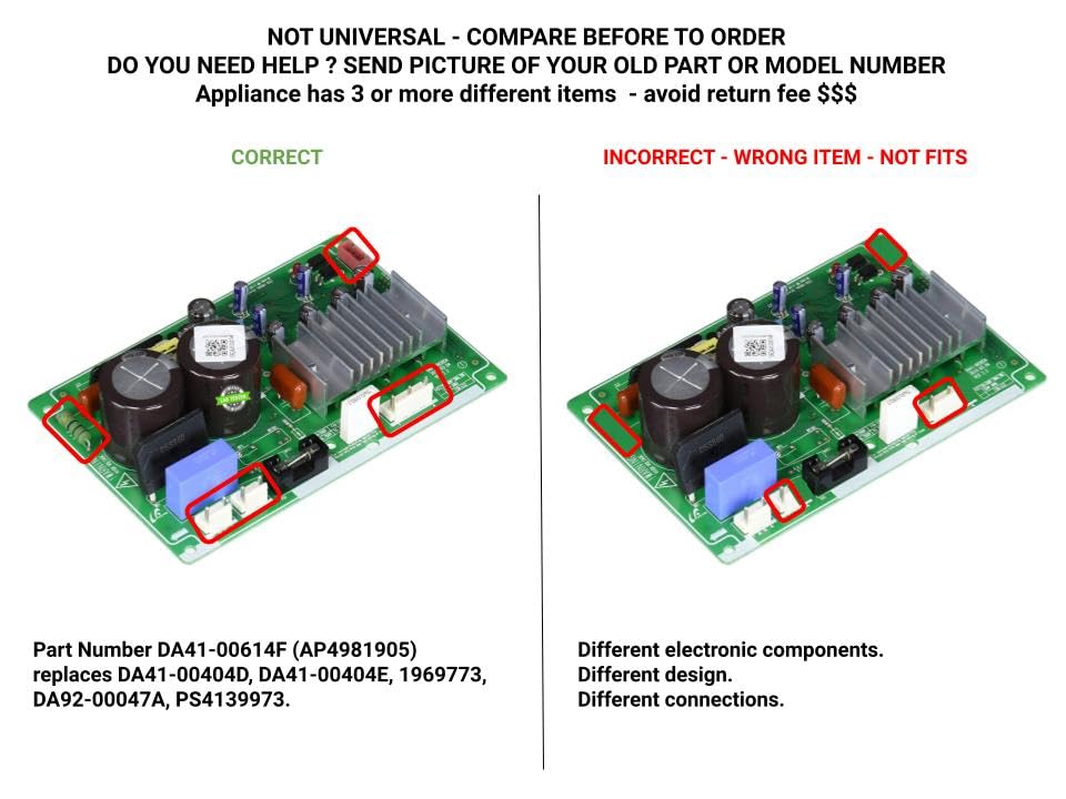 GSPUSA DA41-00404D DA41-00404E 1969773 CKD969773X compatible with Samsung Refrigerator Power Control Board fits old # DA41-00404D DA41-00404E 1969773