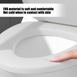 Toilet Seat Round Soft Toilet Seat Bidet Toilet Seat, Elongated Vinyl Toilet Seat Soft Vinyl Cover With Comfort Foam Cushioning, Fits All Standard Size Fixtures, Easy To Instal Toilet Seat (White)