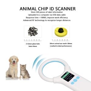 Microchip Scanner, Pet Microchip Scanner Animal Tag Reader Handheld Portable Pet Microchip ID Scanner 134.2khz/125khz USB Charging