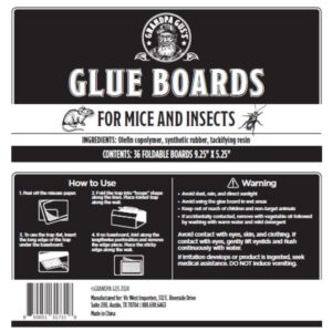 Grandpa Gus's Mouse & Insect Glue Board Traps, Extra-Long Foldable Pre-Baited Sticky Traps for Mouse, Roach, Spider, Ant & Fly, 9.25" x 5.25", Pack of 36